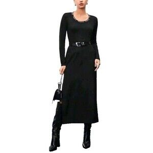 Women's Long Sleeve T-Shirt With Letter Printed Ribbon Design Size S